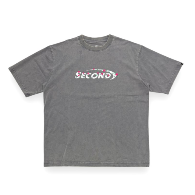 2ND CLOSET FLOWER EMBRODERY WASHED T-SHIRT