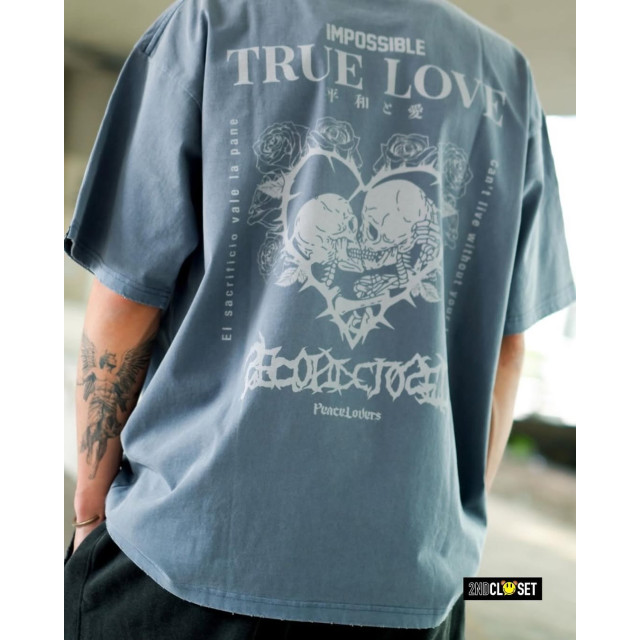 2ND CLOSET TRUE LOVE PRINTED WASHED T-SHIRT