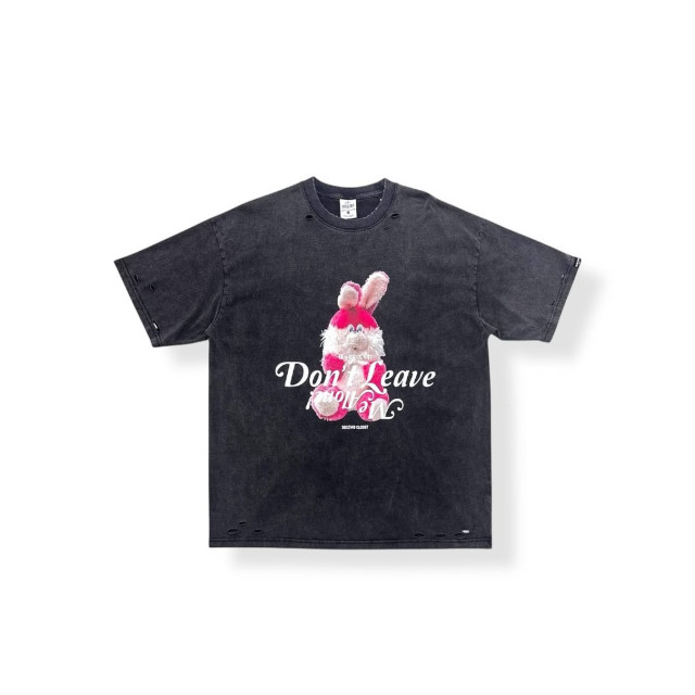 2ND CLOSET DON’T LEAVE RABBIT ALONE DESTROY WASHED T-SHIRT