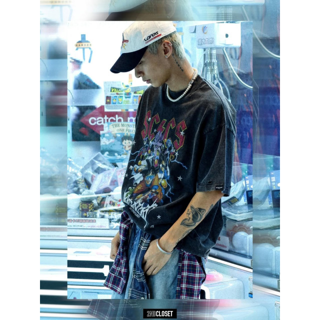 2ND CLOSET DRAGON BALL DESTROY WASHED PRINTED T-SHIRT