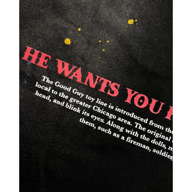 2ND CLOSET CHUCKY KILLER PRINTED WASHED T-SHIRT