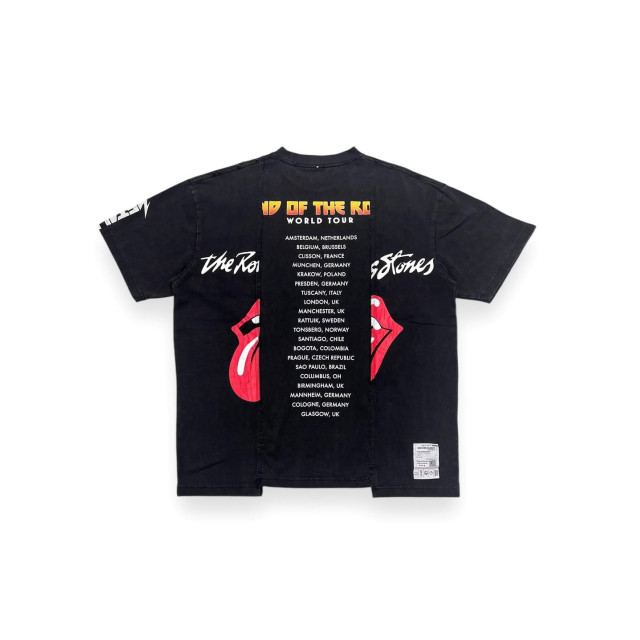 2ND CLOSET KISS THE BANDS RE-CONSTRUCTED WASHED T-SHIRT