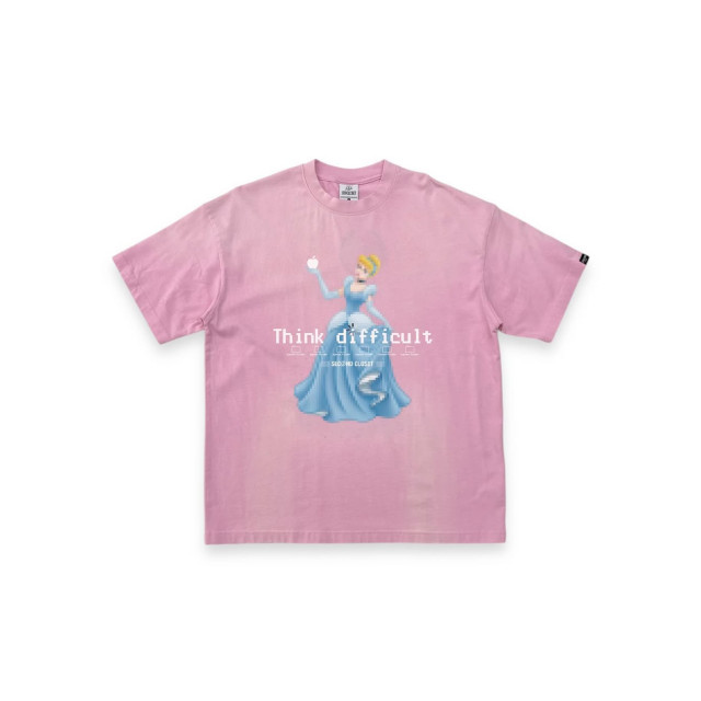 2ND CLOSET THINK DIFFICULT CINDERALLA PRINTED T-SHIRT