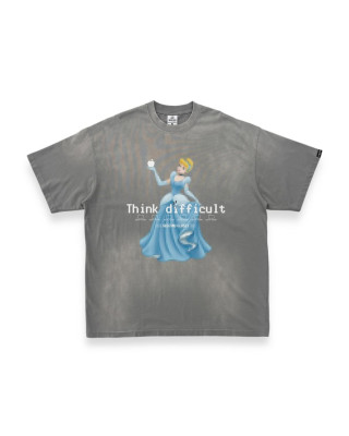 2ND CLOSET THINK DIFFICULT CINDERALLA PRINTED T-SHIRT