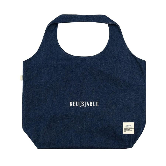 A[S]USL DENIM OVERSIZE TOTE BAG