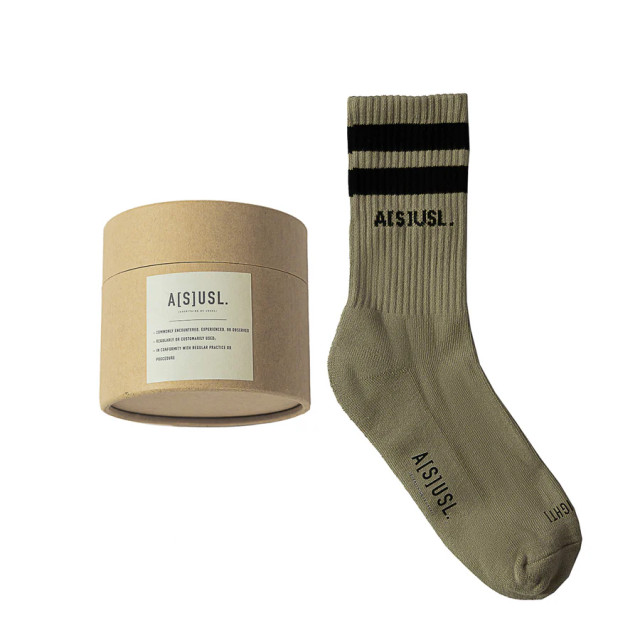 A[S]USL 2 STRIPES LOGO CREW SOCKS