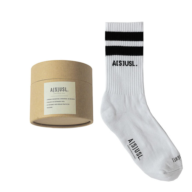 A[S]USL 2 STRIPES LOGO CREW SOCKS