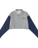 A[S]USL BE TRUE CROPPED POLO SWEATSHIRT