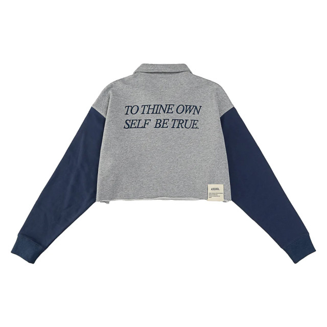 A[S]USL BE TRUE CROPPED POLO SWEATSHIRT