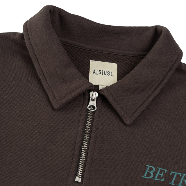 A[S]USL BE TRUE CROPPED POLO SWEATSHIRT