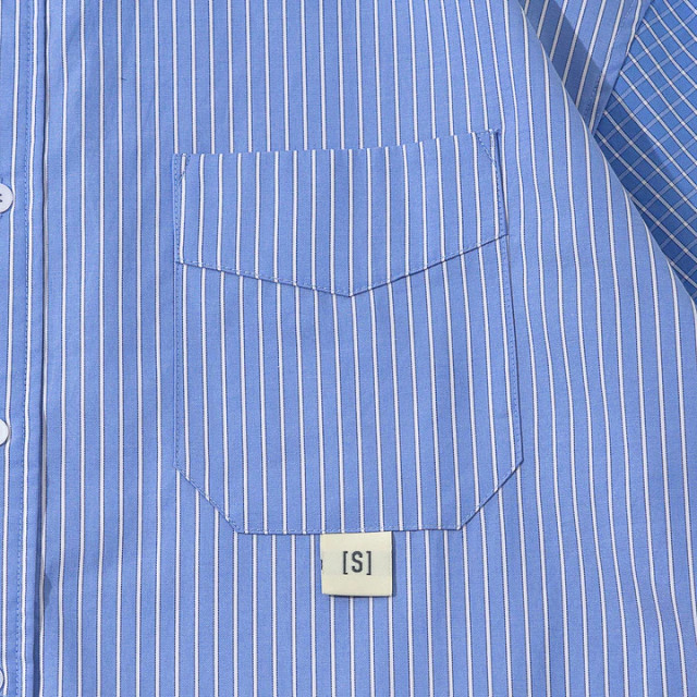 A[S]USL STRIPES MIX CHECKS B/D SHIRT