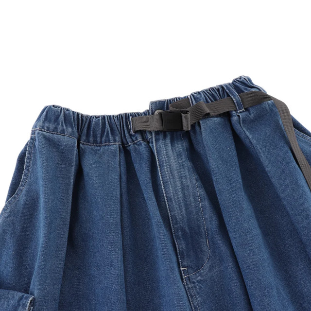 A[S]USL CARGO DENIM FLARE SKIRT