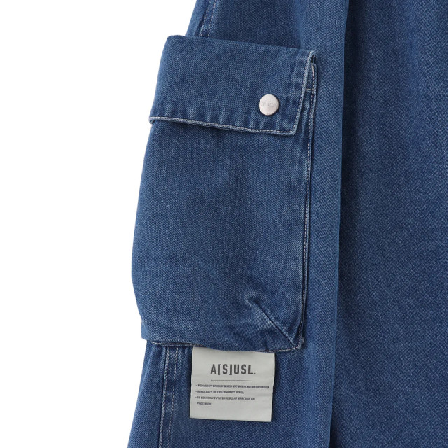 A[S]USL CARGO DENIM FLARE SKIRT
