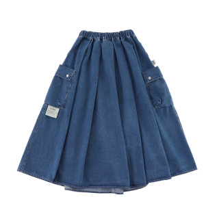 A[S]USL CARGO DENIM FLARE SKIRT
