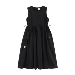A[S]USL COTTON/NYLON POCKETS LONG DRESS