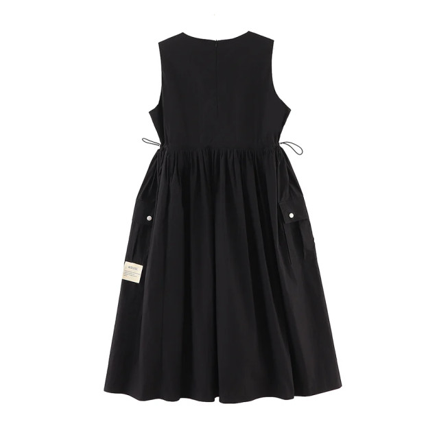 A[S]USL COTTON/NYLON POCKETS LONG DRESS