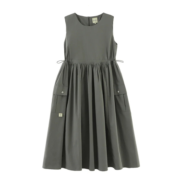 A[S]USL COTTON/NYLON POCKETS LONG DRESS