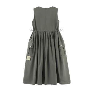 A[S]USL COTTON/NYLON POCKETS LONG DRESS