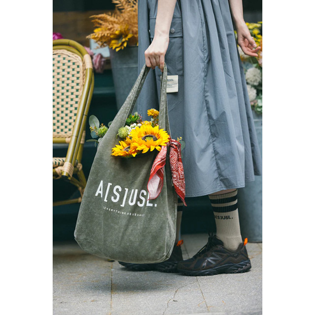 A[S]USL OVERSIZE SNOW WASH TOTE BAG