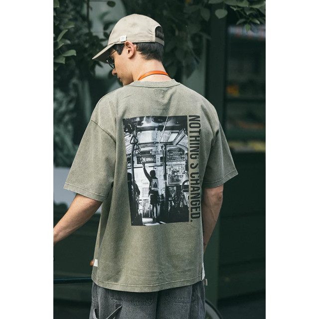 A[S]USL SNOW WASH PHOTO PRINT TEE