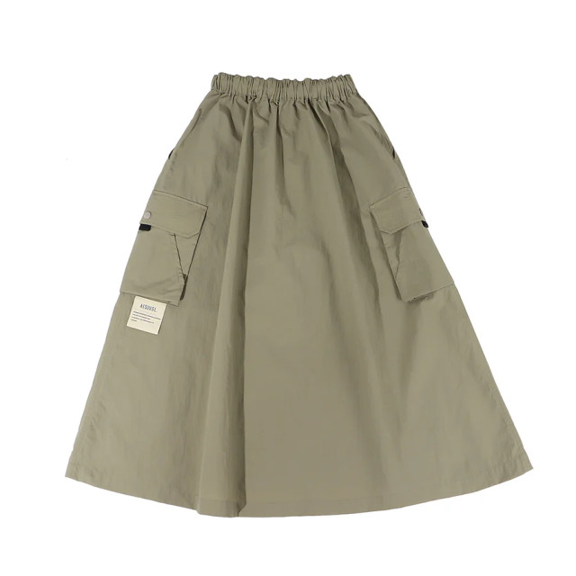 A[S]USL NYLON POCKETS FLARE SKIRT