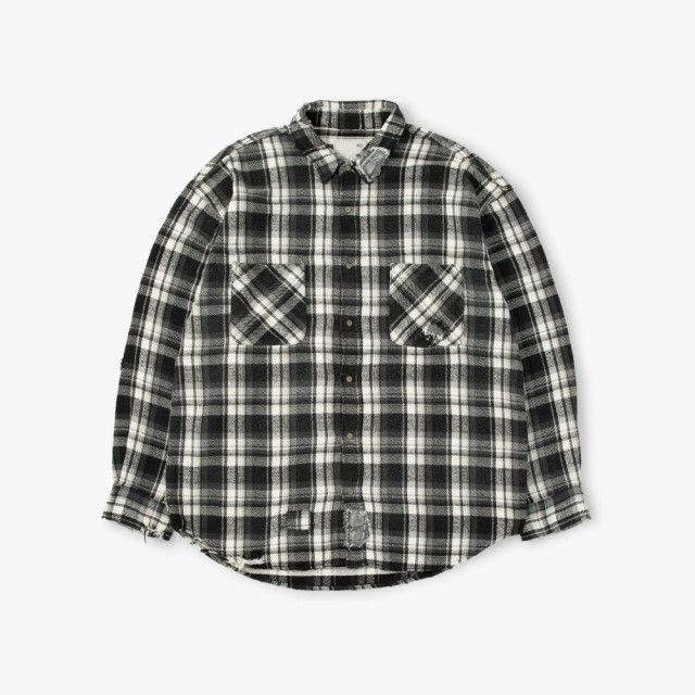 MADNESS SHREDDED CHECK SHIRT