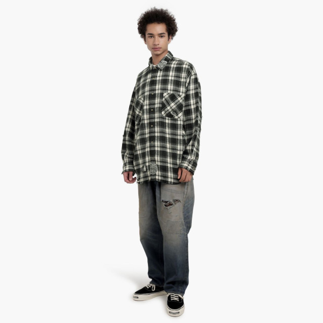 MADNESS SHREDDED CHECK SHIRT