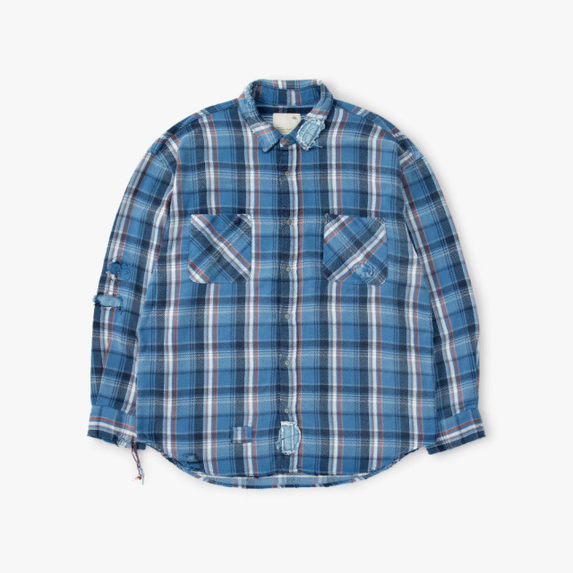 MADNESS SHREDDED CHECK SHIRT