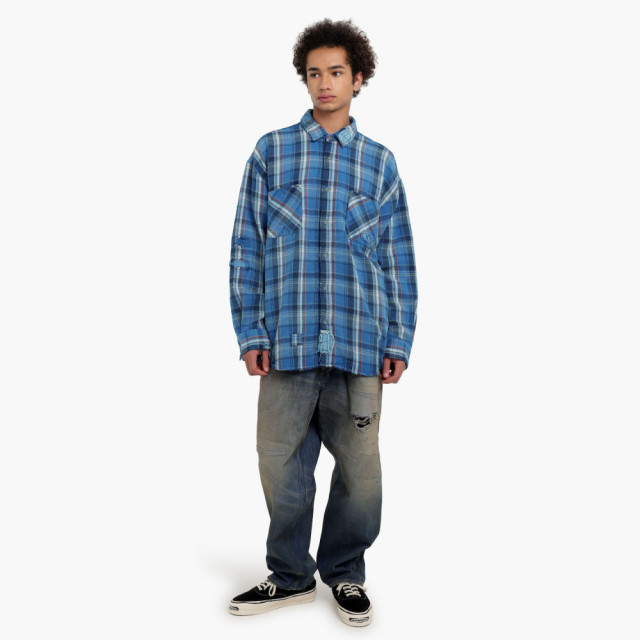 MADNESS SHREDDED CHECK SHIRT