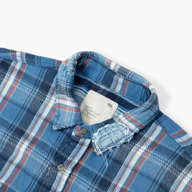 MADNESS SHREDDED CHECK SHIRT