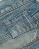 MADNESS HARD AGING DENIM PANTS. WIDE COMFY (DAMAGED AND REPAIRED FINISH)