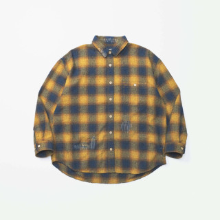 MADNESS JAZZ-NEP DISTRESSED FLANNEL BD SHIRT