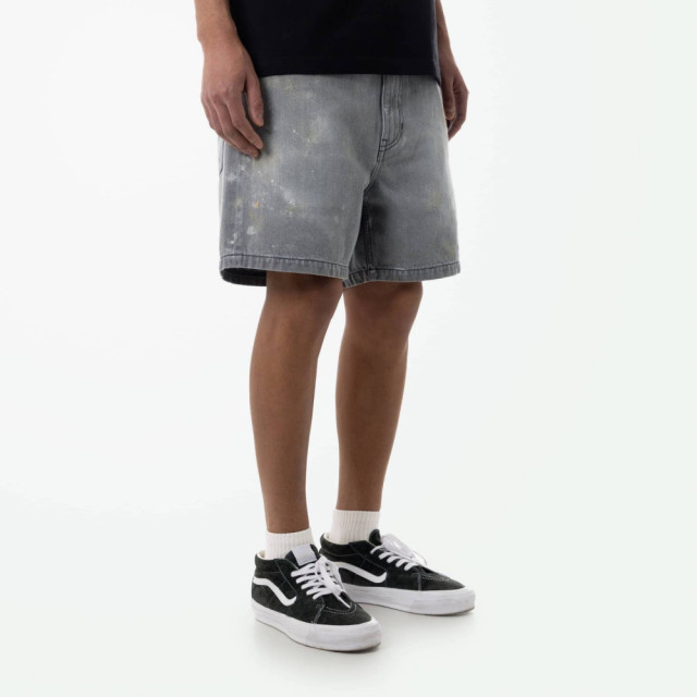 MADNESS SPLATTERED CRUSH DENIM SHORTS