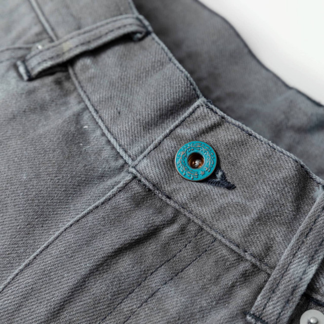 MADNESS SPLATTERED CRUSH DENIM SHORTS