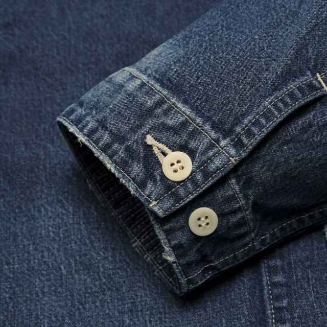 MADNESS NV. SHAWL COLLAR NEP DENIM COVERALL