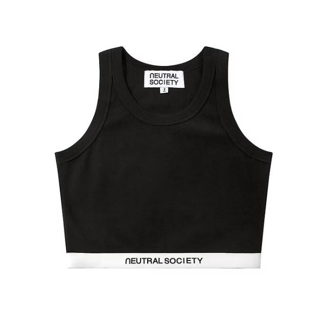NEUTRAL SOCIETY SNOW WASH CROPPED TANK TOP
