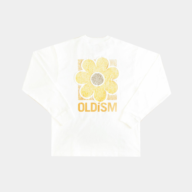 OLD/SM ® OVERSIZE EMBROIDERY CRACK SUNFLOWER L/S TEE