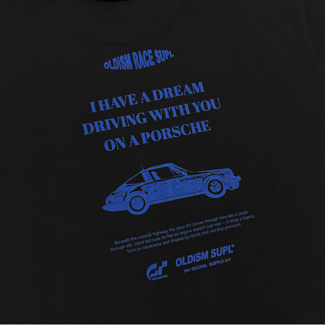 OLD/SM ® OVERSIZE FLOCKING PRINT RACING TEE