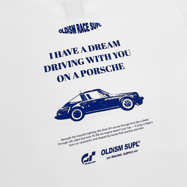 OLD/SM ® OVERSIZE FLOCKING PRINT RACING TEE