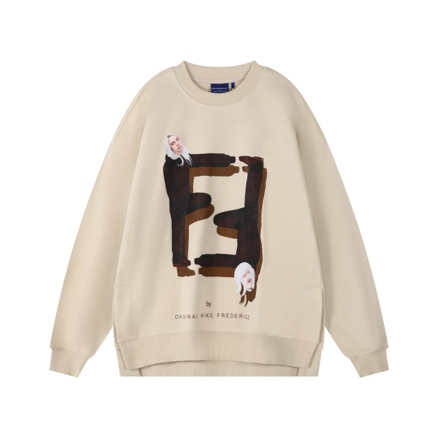 ORI FREDERIQO PRINTED SLIT SWEATSHIRT