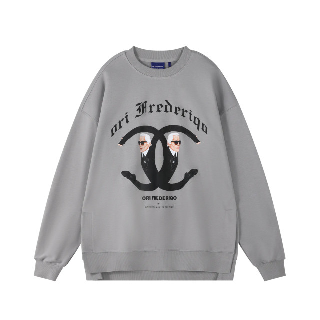 ORI FREDERIQO PRINTED SLIT SWEATSHIRT