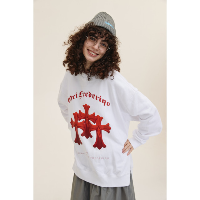 ORI FREDERIQO PRINTED SLIT SWEATSHIRT