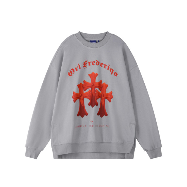 ORI FREDERIQO PRINTED SLIT SWEATSHIRT