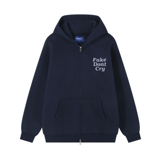 ORI FREDERIQO WASHED ZIP UP HOODED SWEATSHIRT