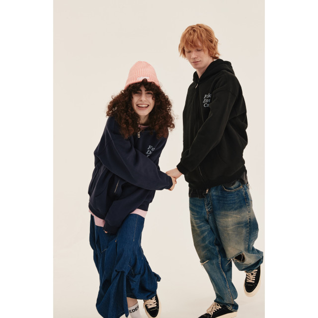 ORI FREDERIQO WASHED ZIP UP HOODED SWEATSHIRT