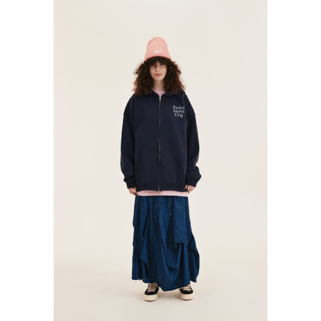ORI FREDERIQO WASHED ZIP UP HOODED SWEATSHIRT