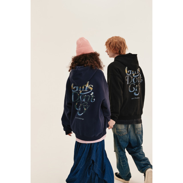 ORI FREDERIQO WASHED ZIP UP HOODED SWEATSHIRT