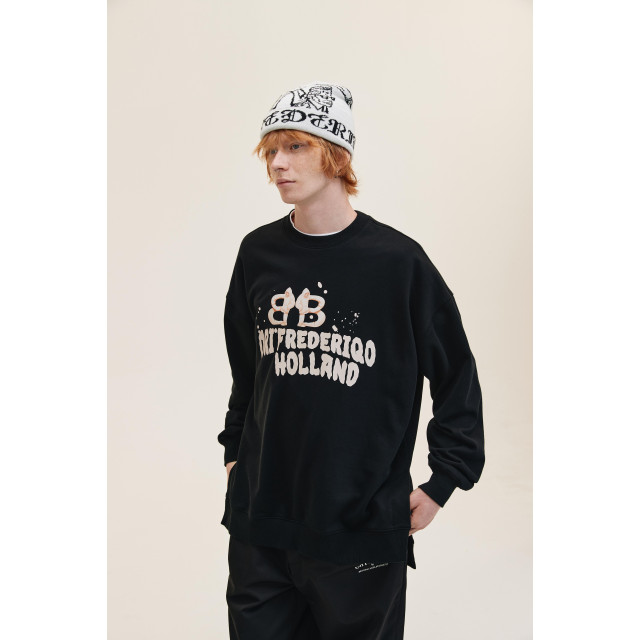 ORI FREDERIQO PRINTED SLIT SWEATSHIRT