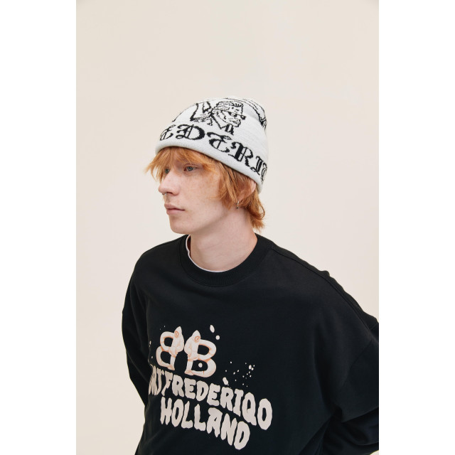 ORI FREDERIQO PRINTED SLIT SWEATSHIRT