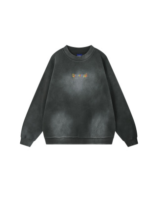 ORI FREDERIQO WASHED PRINT FLEECE CREWNECK SWEATSHIRT